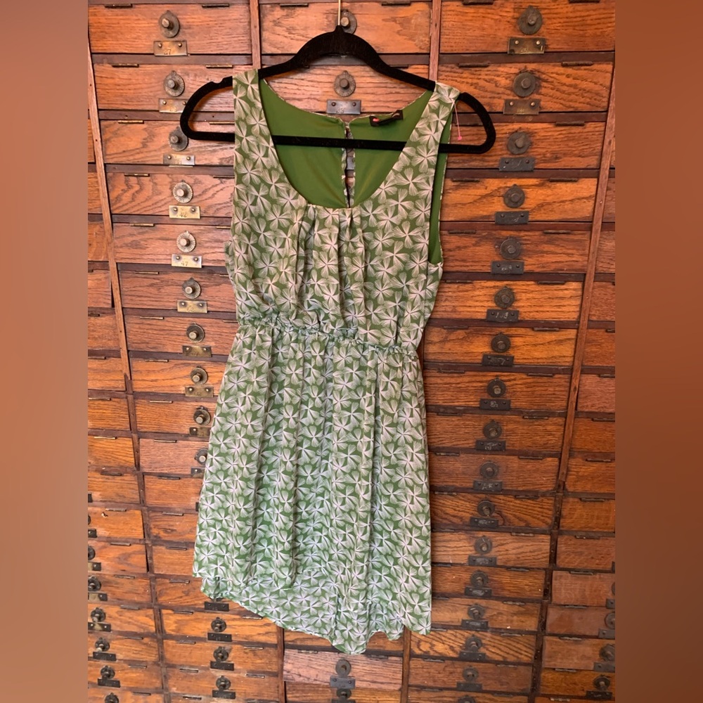 Love Green and White Delirious Fabric